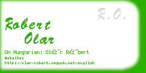 robert olar business card